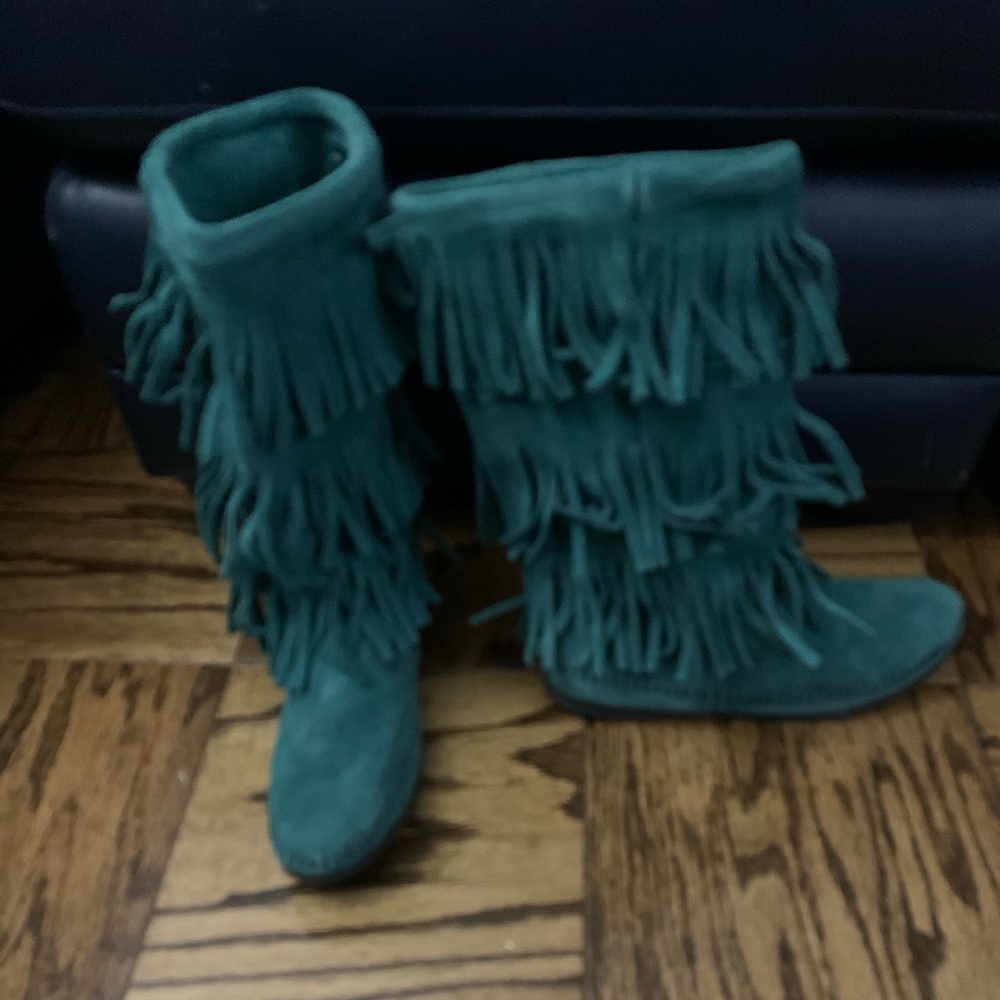 Green Suede Boots